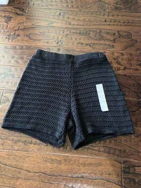 wild fable Black Crocheted Knit Cover Up Shorts